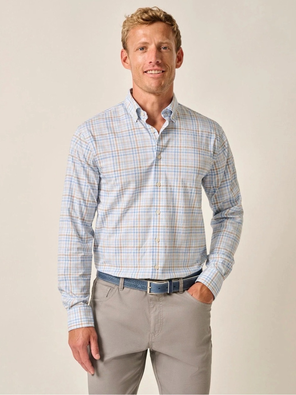 Johnnie-O‎ Men's Macks Performance Button-Down Shirt | Malibu | Large